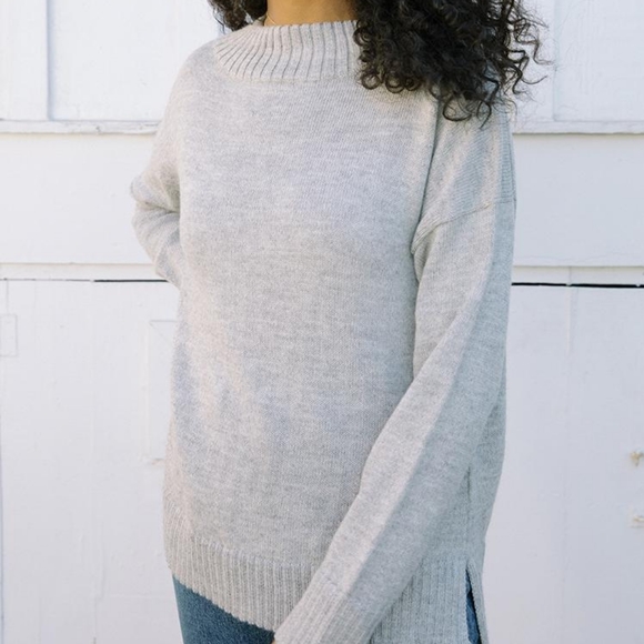 Tradlands Sweaters - Tradlands Haven Mock Neck Sweater Harbor Grey size Medium